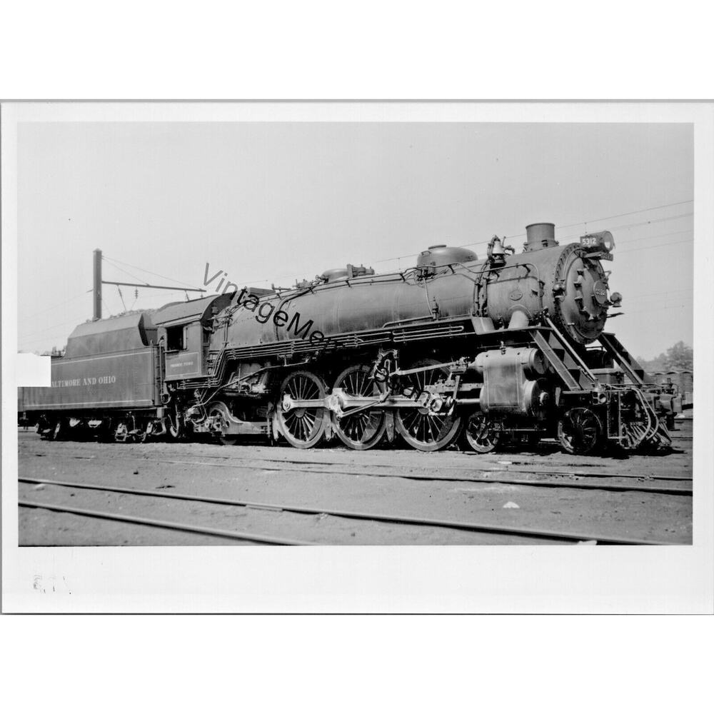 Vtg baltimore & ohio railroad bo 5312 steam locomotive 5"x7" real photo t2-174
